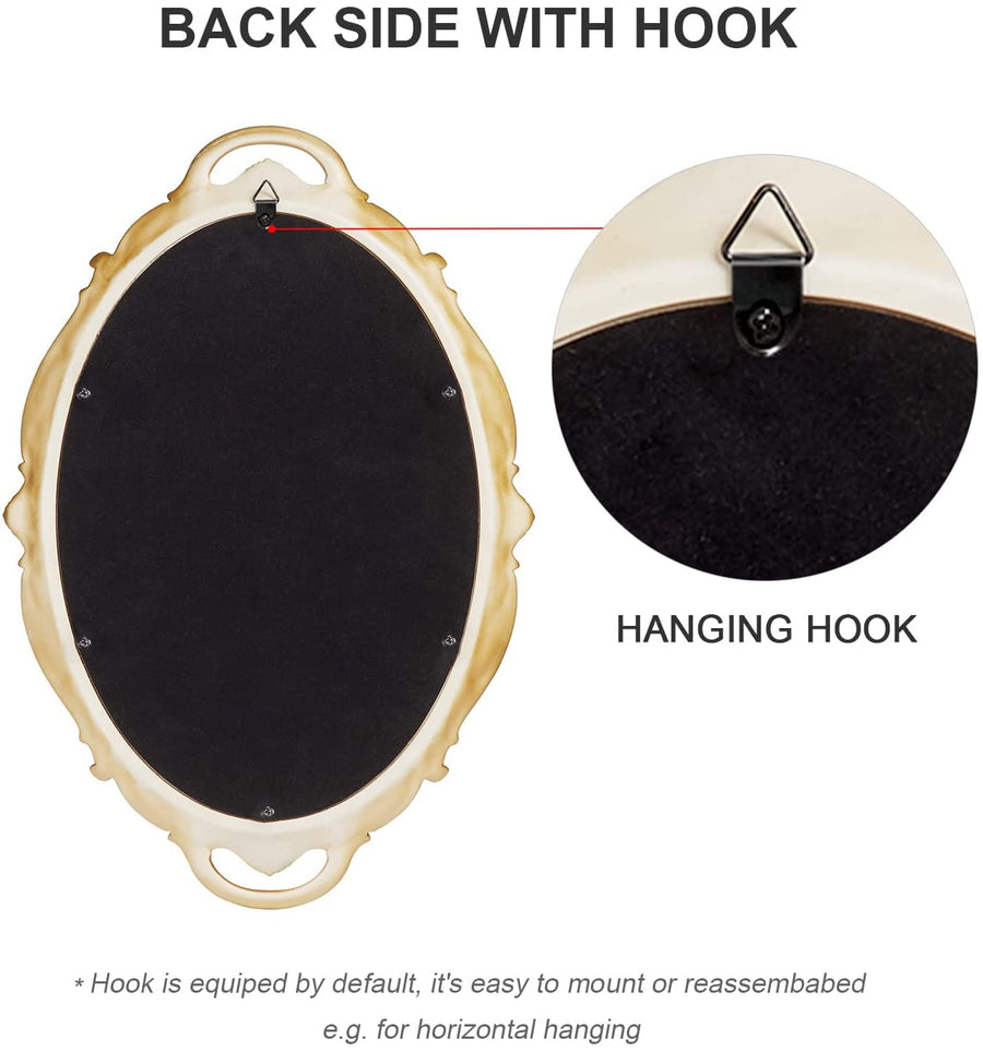 Oval Antique Gold Vintage Decorative Wall Mirror 25 x 38 cm - Lightweight & Easy to Hang - SuperSaverAU - view 1