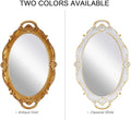 Oval Antique White Vintage Carved Wall Mirror 25 x 38 cm - Lightweight, Easy to Hang - SuperSaverAU - view 5