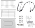 2 Tier Dish Rack with Drain Board, Chrome Finish, 42 x 25.5 x 38 cm - SuperSaverAU - view 3
