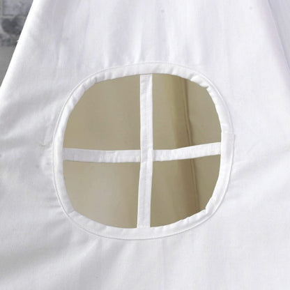 5 Poles Giant Kids Teepee Tent Natural Canvas 120x120x140 cm Child Safe