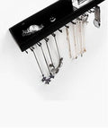 Wall Mount Jewellery Organizer with 23 Hooks, Top Shelf, 37x7x10 cm, Black - SuperSaverAU - view 5