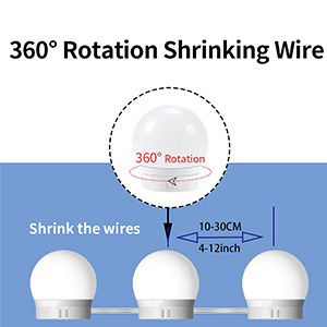 Hollywood Vanity Style LED Makeup Lights with 3 Color Modes & 10 Dimmable Bulbs, 20 x 14 x 6 cm