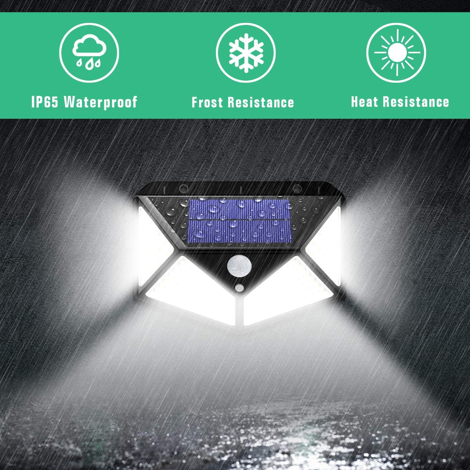 100 Waterproof LED Motion Sensor Solar Security Lights Outdoor 2pack - 3 Modes, 1000 Lumens - SuperSaverAU - view 3