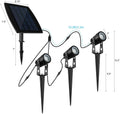 3 x Solar LED Spotlights, 120-130 Lumen, Waterproof, Warm White, 18 cm - SuperSaverAU - view 4