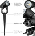 3 x Solar LED Spotlights, 120-130 Lumen, Waterproof, Warm White, 18 cm - SuperSaverAU - view 5