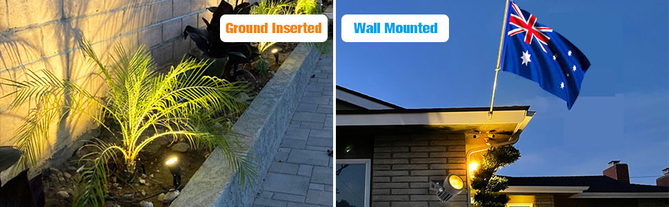 3 x Solar LED Spotlights, 120-130 Lumen, Waterproof, Warm White, 18 cm - SuperSaverAU - view 8