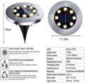 8 Pack LED Solar Pathway Lights Outdoor, Warm White, 8 LED Bulbs, 600 mAh Battery - SuperSaverAU - view 1
