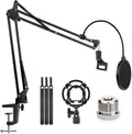 Premium Microphone Broadcasting Boom Arm Stand with Pop Filter