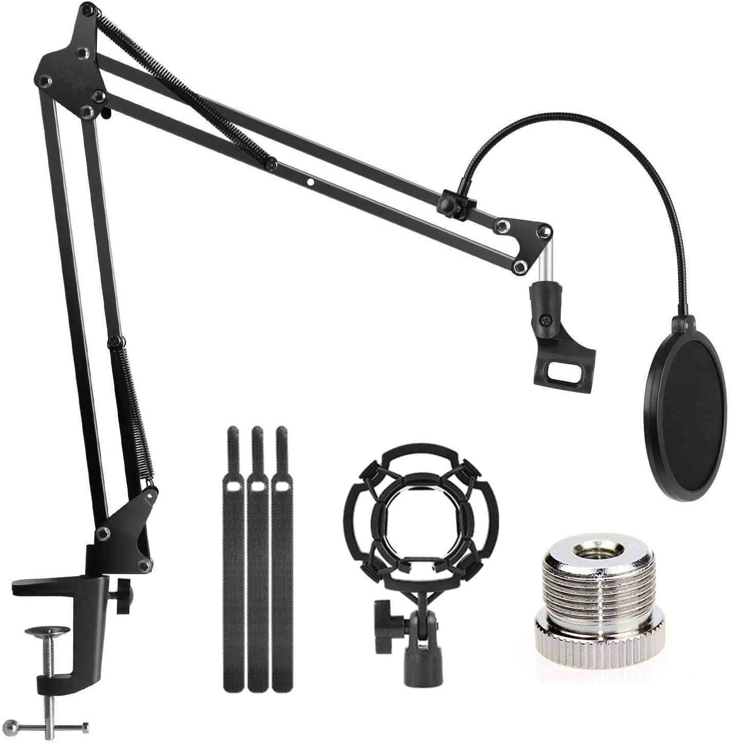 Premium Microphone Broadcasting Boom Arm Stand with Pop Filter