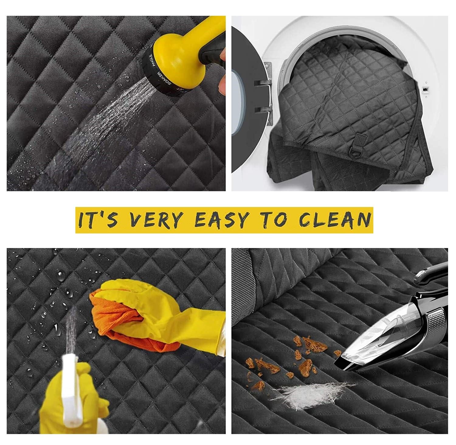 Premium Waterproof Dog Car Seat Cover with Mesh Window 137x147cm