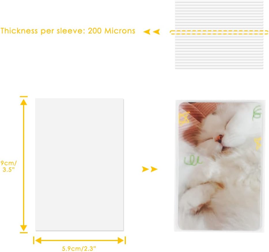 Premium Kpop Photocard Sleeves 200 Micron - 100 Pack