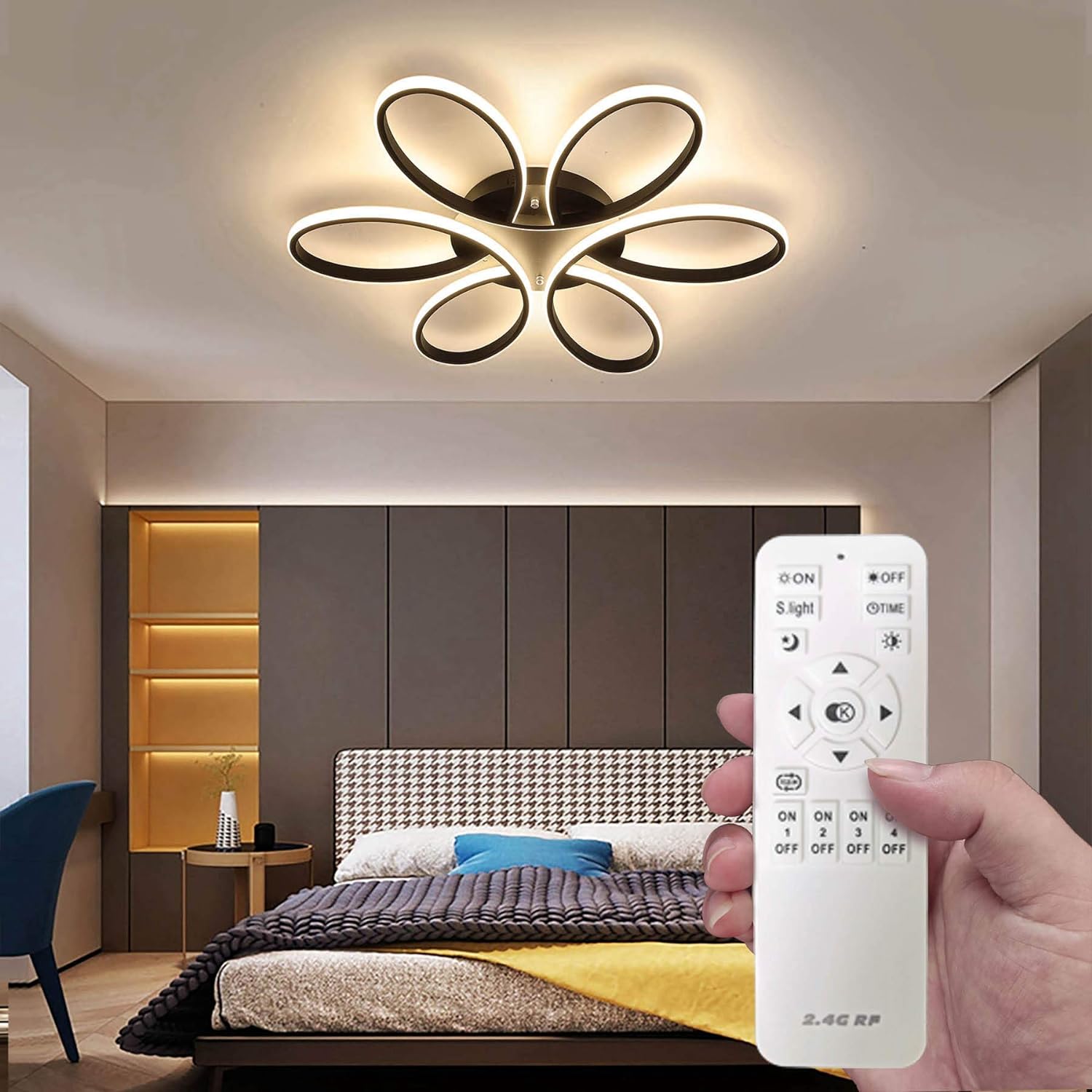 Premium Modern Dimmable LED Chandelier with Remote - 90cm