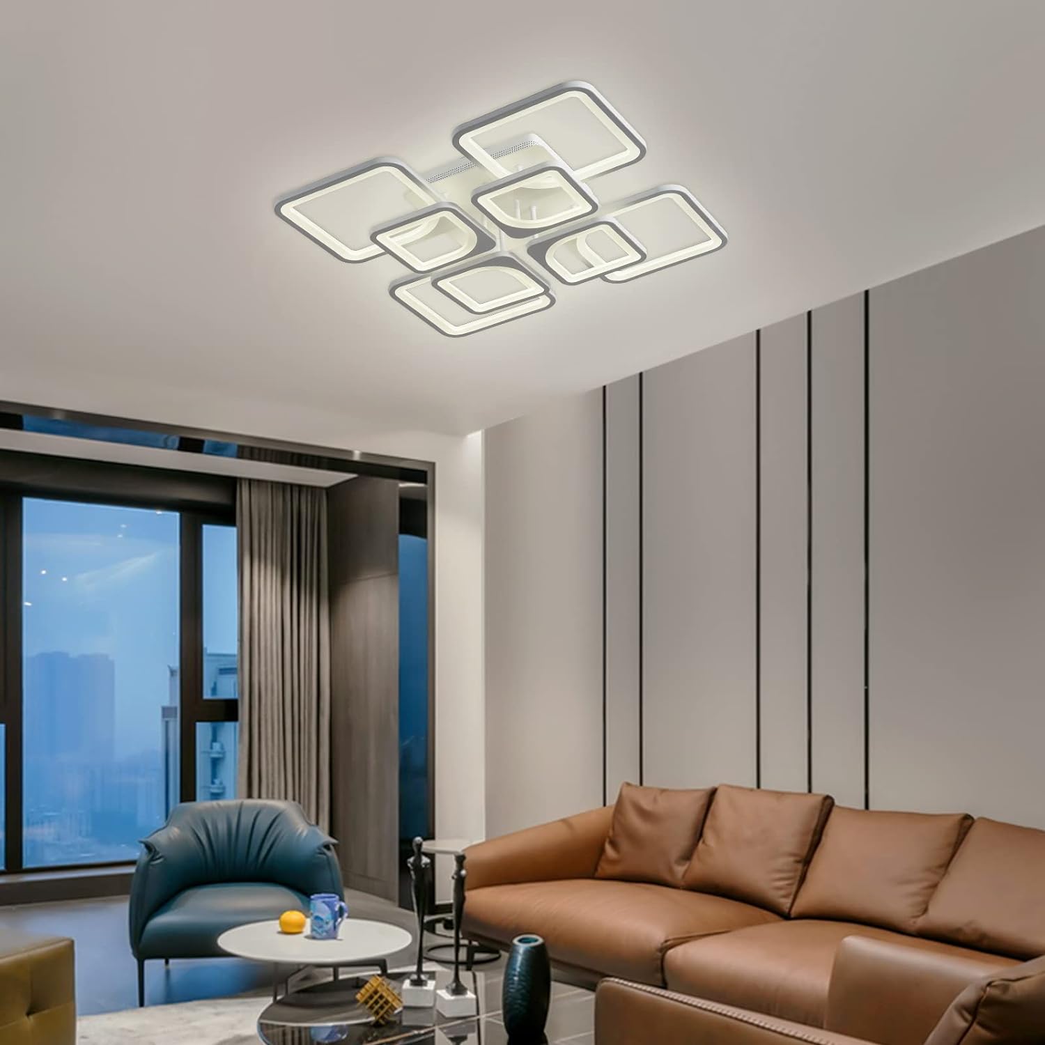 Modern LED Ceiling Light Dimmable Remote 60x60x12 cm 4200 Lumens 3000K-6000K - SuperSaverAU - view 1