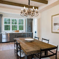 Rustic 6-Light Chandelier, French Country, Dimmable, Adjustable Height, 61x61x126 cm - SuperSaverAU - view 3