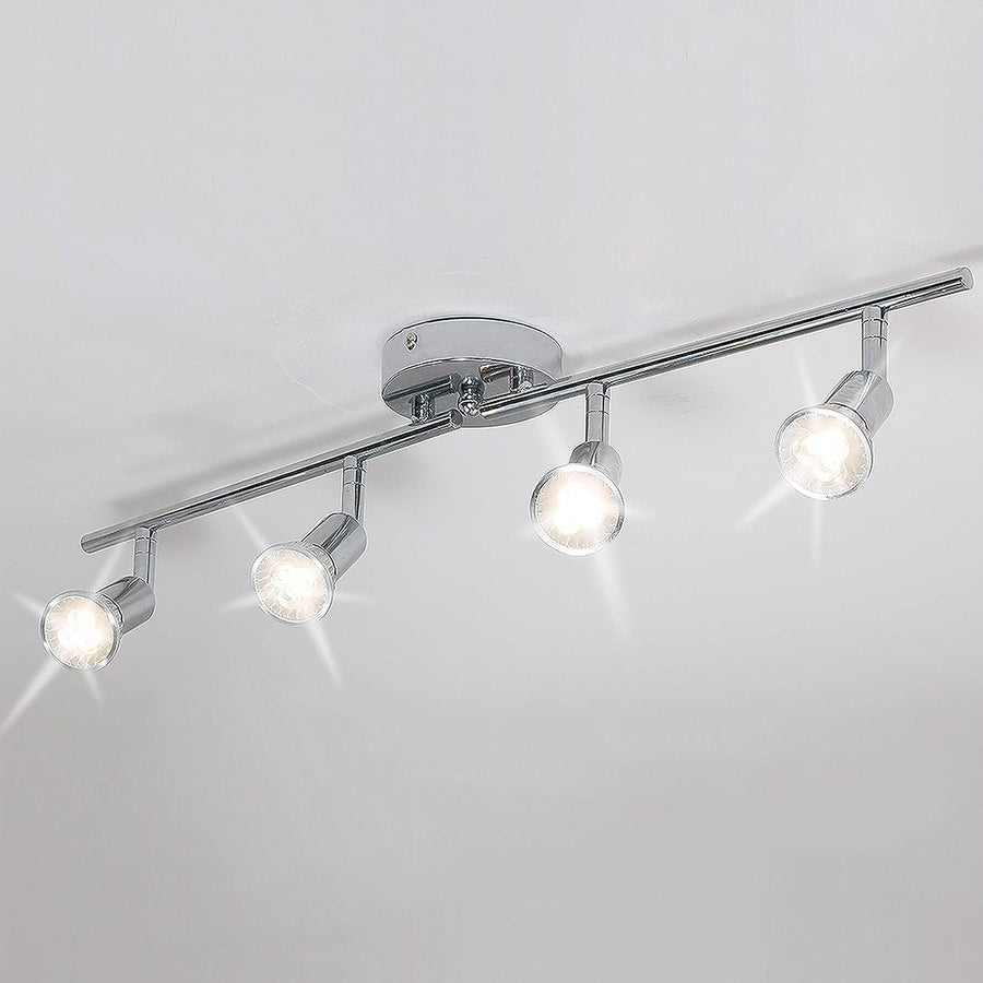 Premium Modern 4 Light LED Track Lighting Kit - Chrome