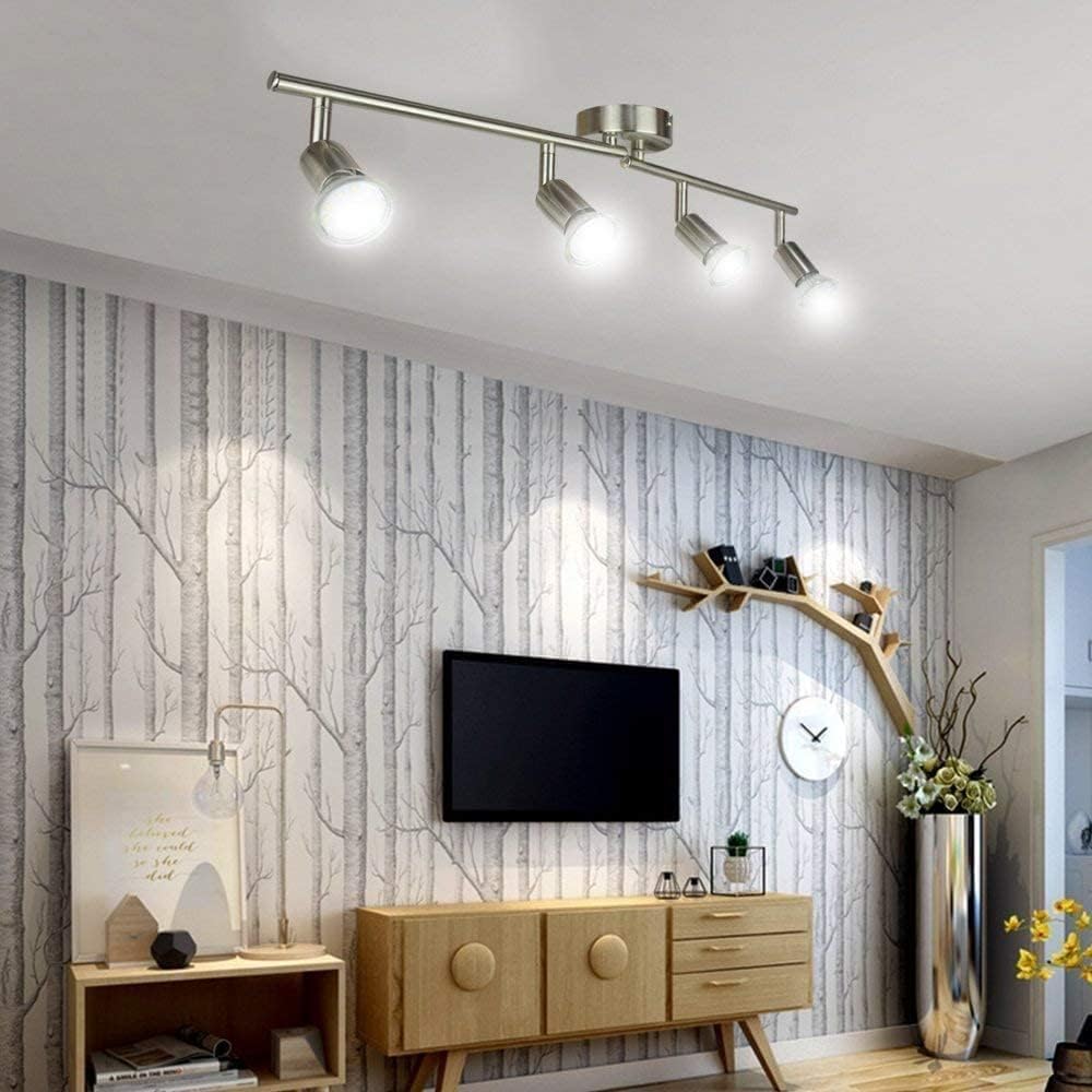 Premium Modern 4 Light LED Track Lighting Kit - Chrome