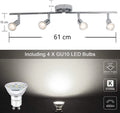 Premium Modern 4 Light LED Track Lighting Kit - Chrome