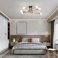 Modern Black Gold 8-Light Sputnik Chandelier, Adjustable Arms, 81 cm - SuperSaverAU - view 5