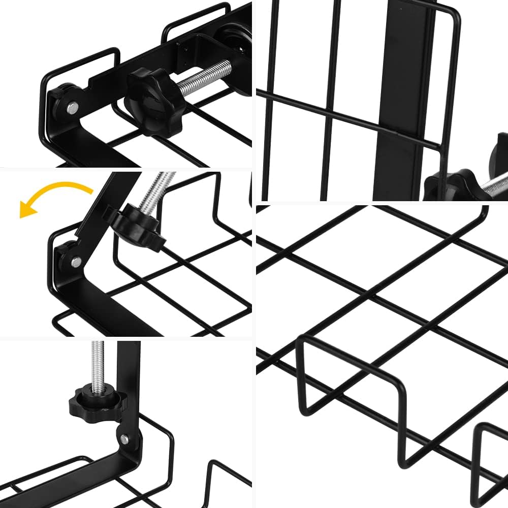 Premium Black 2 Pack Under Desk Cable Management Tray