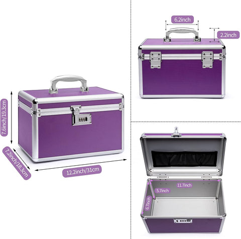 Locking Combination Medicine Box Medium Purple 31x18x19cm Secure Storage - SuperSaverAU - view 2