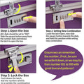 Locking Combination Medicine Box Medium Purple 31x18x19cm Secure Storage - SuperSaverAU - view 6