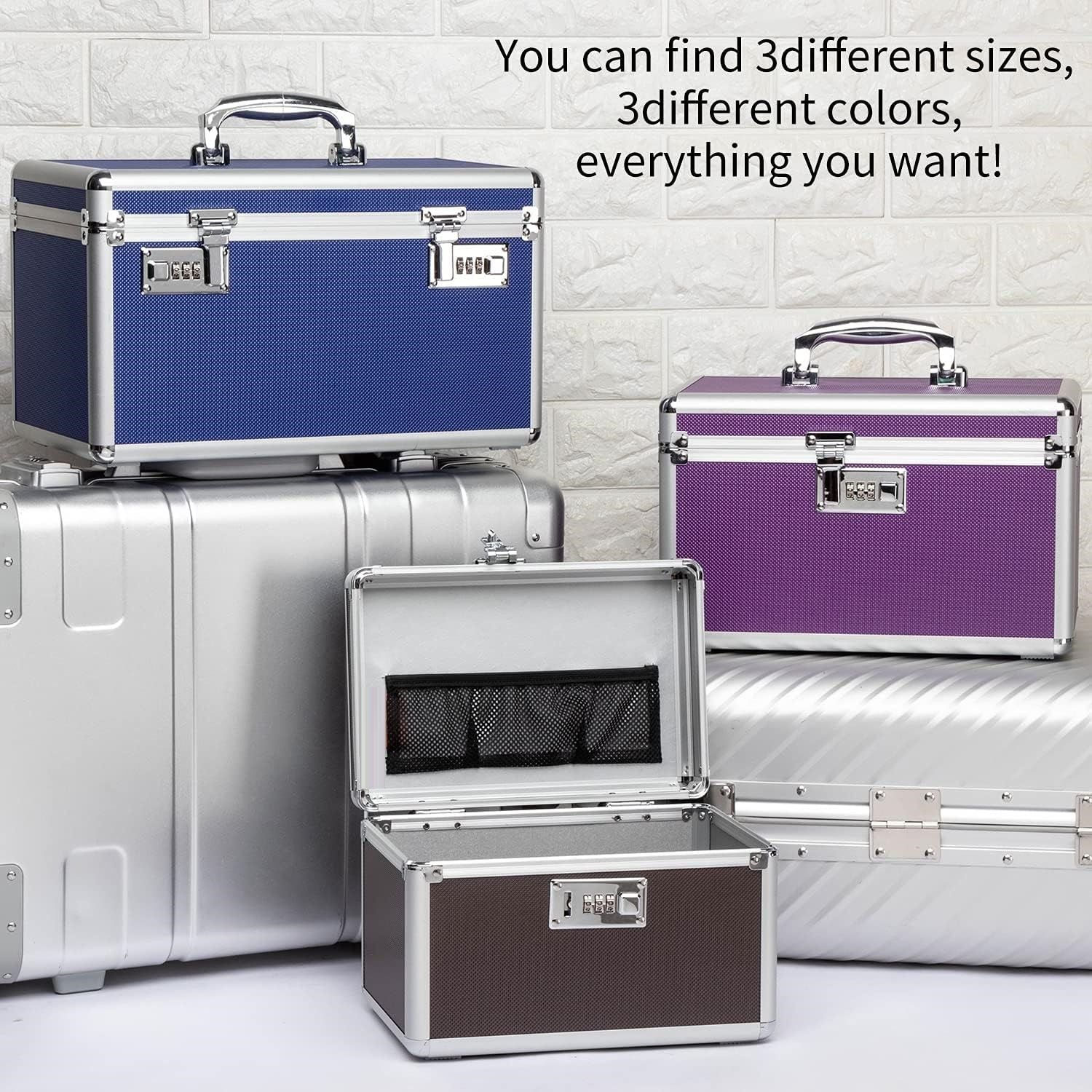 Locking Combination Medicine Box Medium Purple 31x18x19cm Secure Storage - SuperSaverAU - view 7