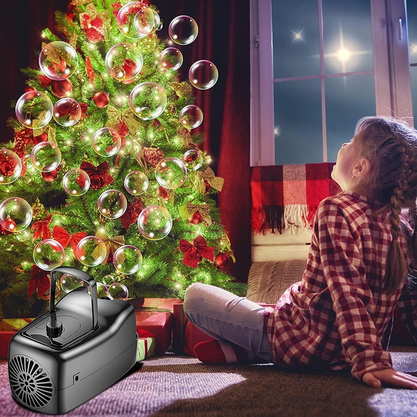 Bubble Machine Kids Automatic Maker Toy, 24x23x13 cm, 5000 Bubbles/Min, USB Cord