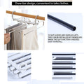 2 Pack Adjustable Multi-Layer 5 in 1 Pants Hanger, Space Saving, 34 x 18.5 cm, White - SuperSaverAU - view 3