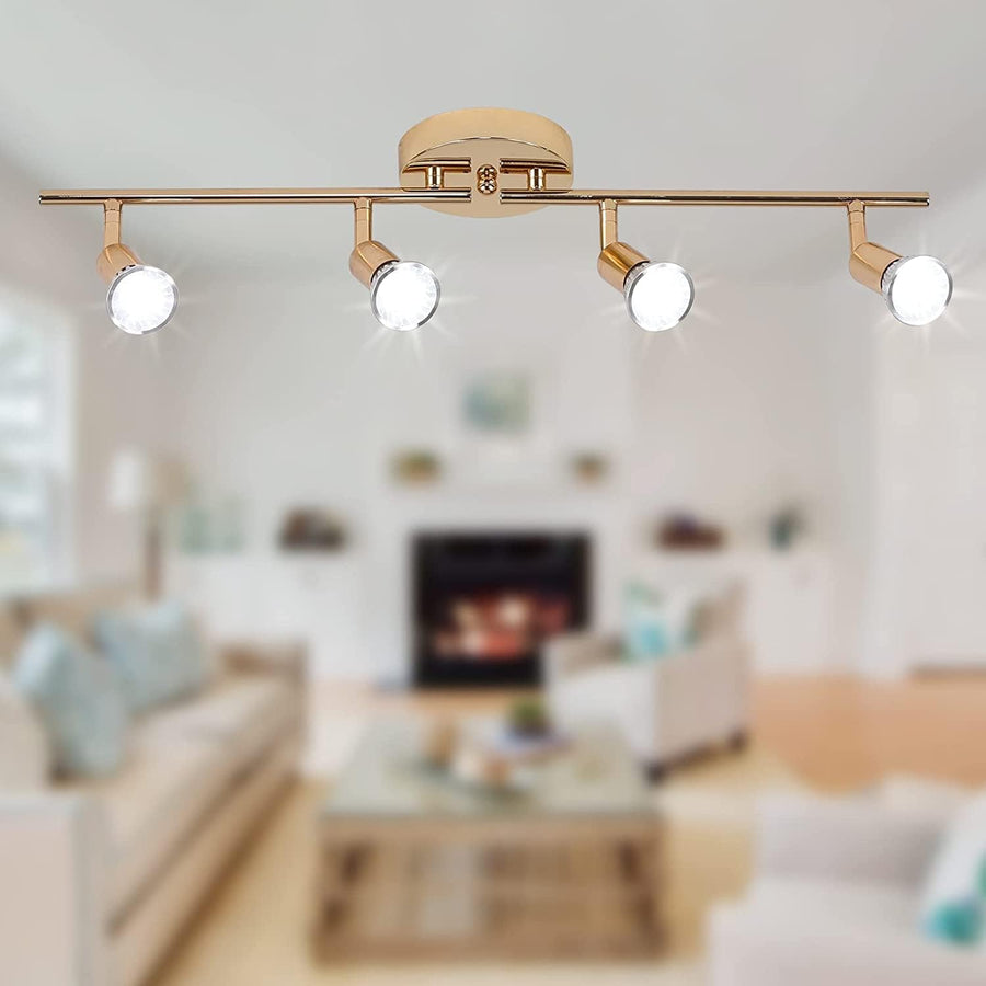 Premium Modern 4 Light LED Track Lighting Kit - Gold