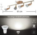 Premium Modern 4 Light LED Track Lighting Kit - Gold