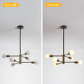 6-Light Sputnik Chandelier, Modern Industrial, Adjustable Height, Black & Gold, 33.5in/85cm - SuperSaverAU - view 4