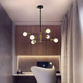 6-Light Sputnik Chandelier, Modern Industrial, Adjustable Height, Black & Gold, 33.5in/85cm - SuperSaverAU - view 5