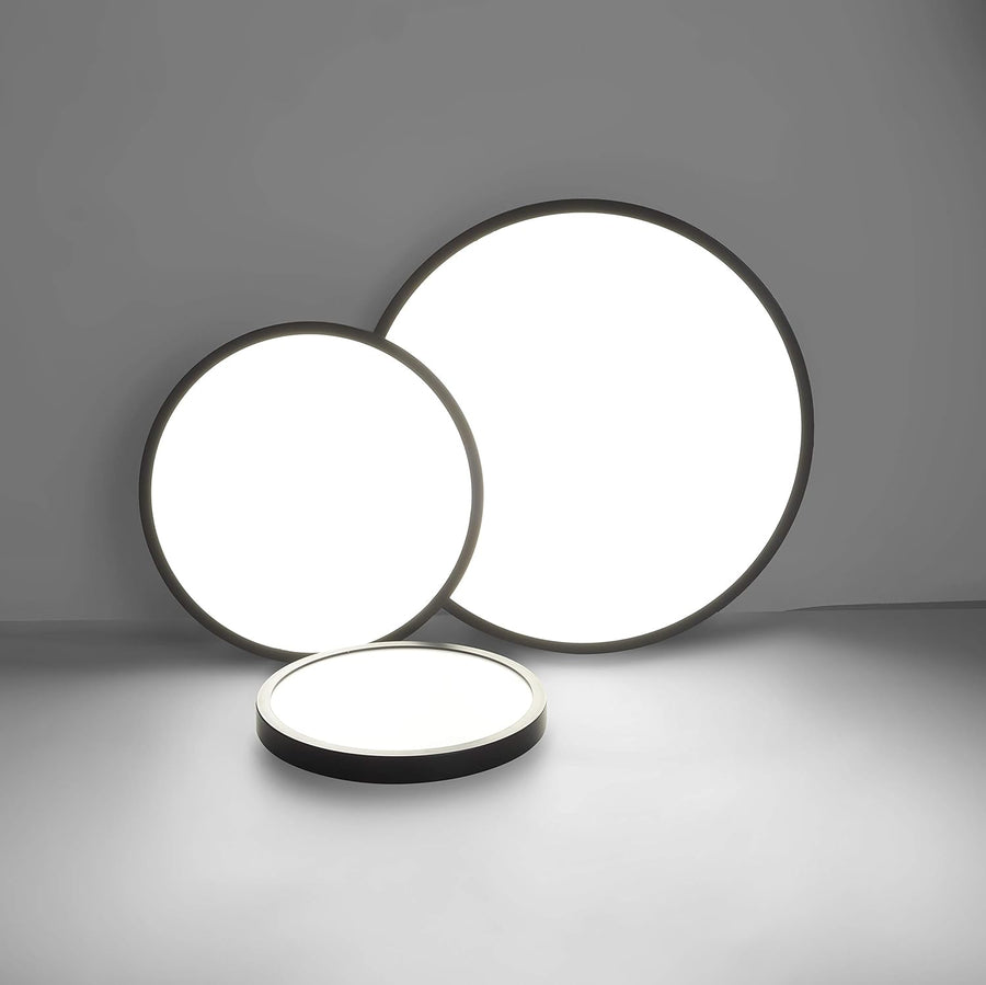 Premium LED Ceiling Light Fixture - Black, 24W 4500K