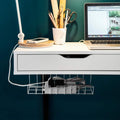 Premium White 2 Pack Under Desk Cable Management Tray