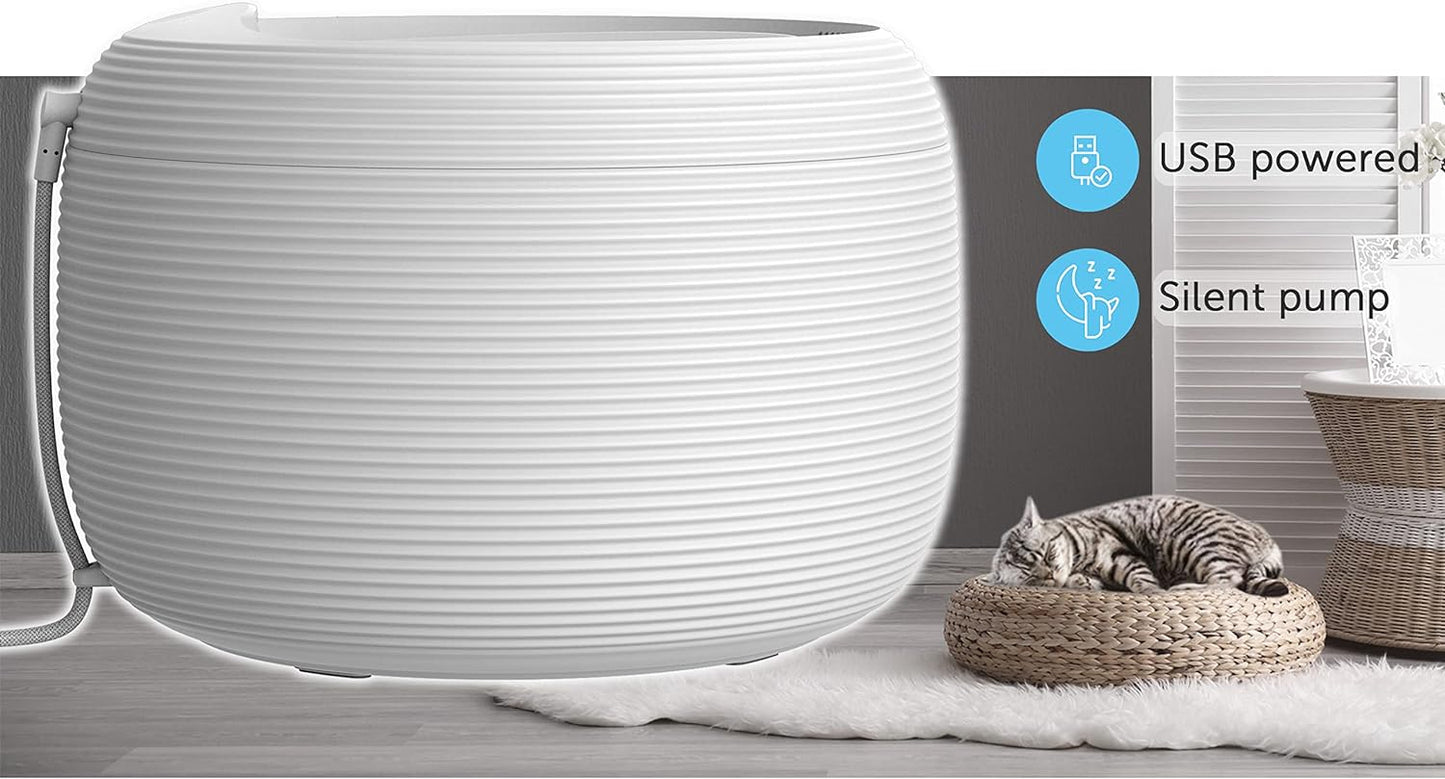 Nugget 2.5L Smart Pet Water Fountain for Cats & Dogs - Whisper-Quiet, Automatic Purge