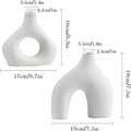 Premium Modern White Ceramic Vase Set - 2 Piece