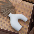 Premium Modern White Ceramic Vase Set - 2 Piece