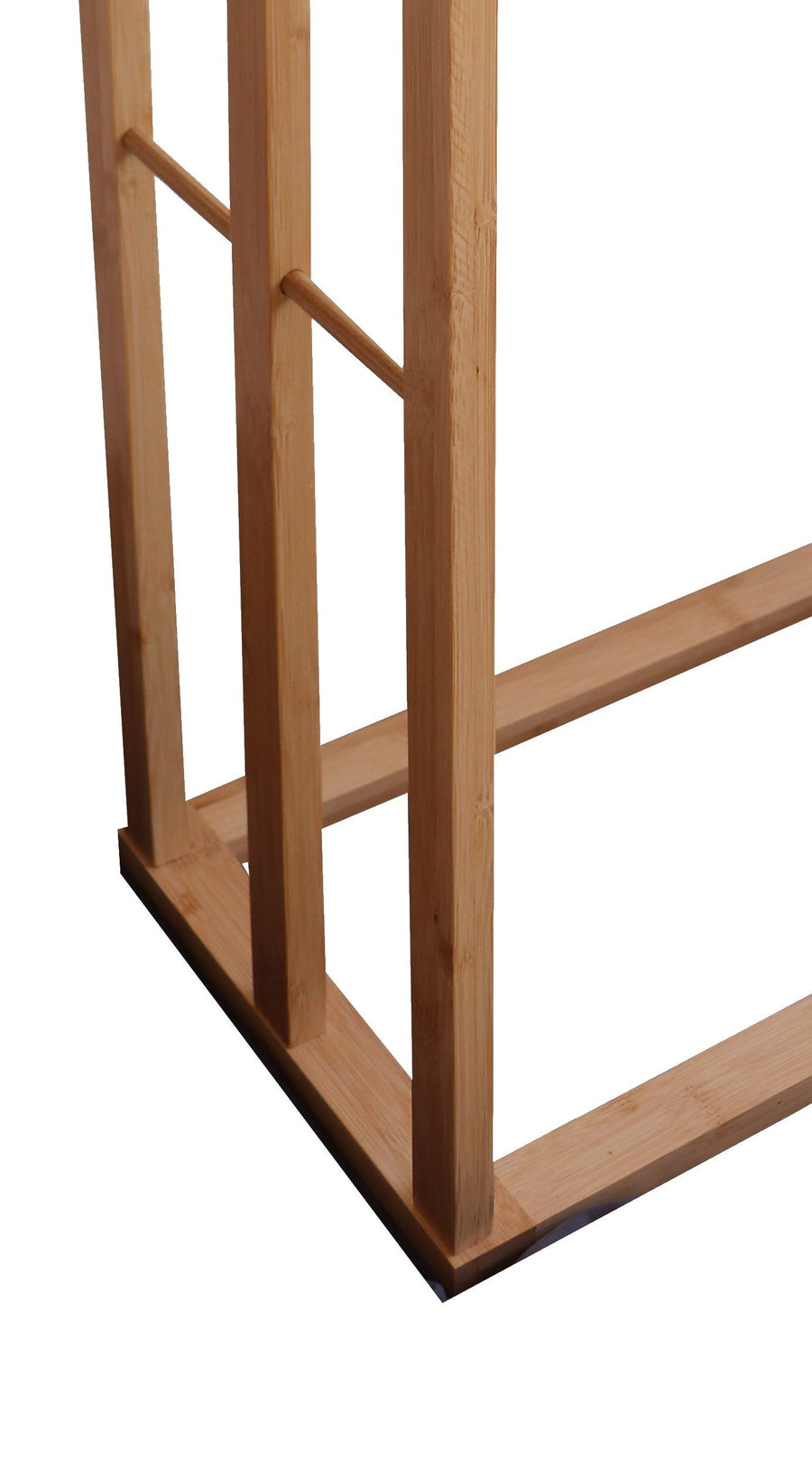 Bamboo Towel Bar Metal Holder Rack 3-Tier Freestanding 82H x 24.5W x 46.5L cm - SuperSaverAU - view 1