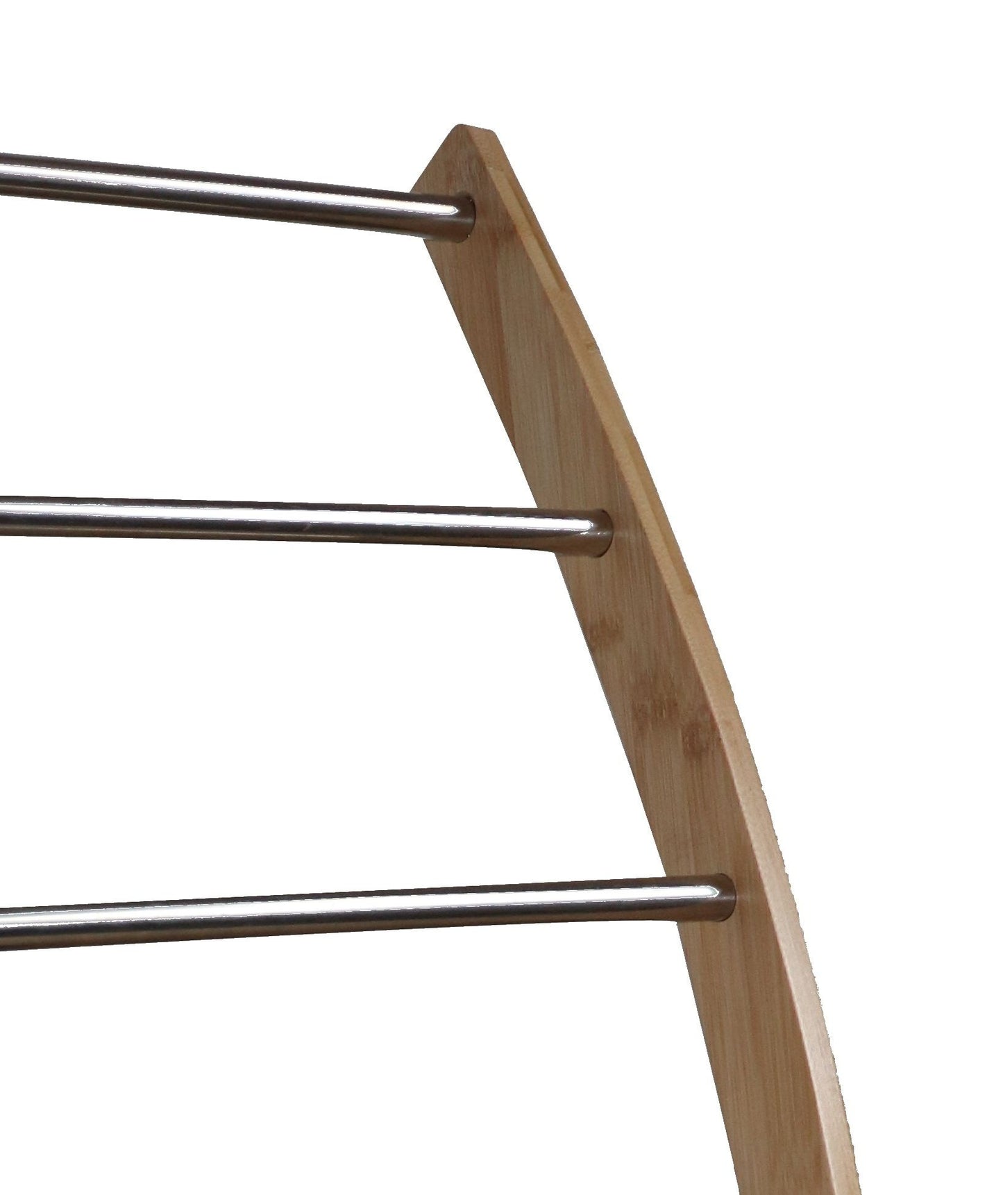 Bamboo Towel Bar Metal Holder Rack 3-Tier Freestanding 85H x 35W x 57L cm