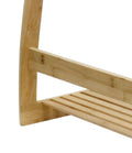 Bamboo Towel Bar Metal Holder Rack 3-Tier Freestanding 85H x 35W x 57L cm - SuperSaverAU - view 3