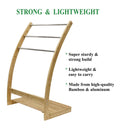Bamboo Towel Bar Metal Holder Rack 3-Tier Freestanding 85H x 35W x 57L cm - SuperSaverAU - view 5