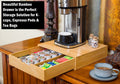 Bamboo K-Cup Holder 35.5x30.5x7.6cm with Adjustable Drawer & 4 Dividers - SuperSaverAU - view 3