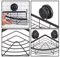 2 Pack Round Corner Shower Caddy Shelf with Suction Cup, 22.5x22.5x12 cm - SuperSaverAU - view 1