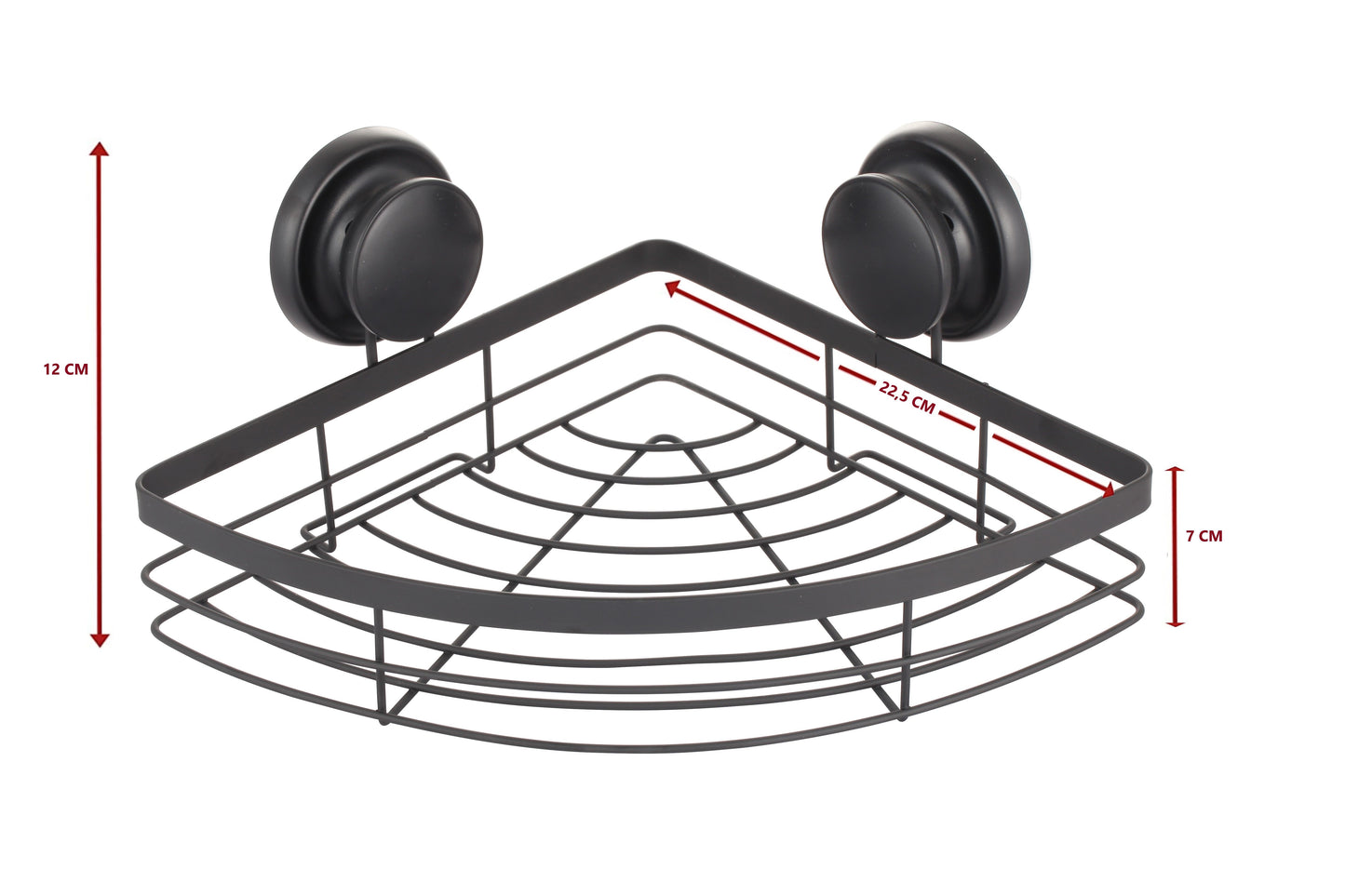 2 Pack Round Corner Shower Caddy Shelf with Suction Cup, 22.5x22.5x12 cm