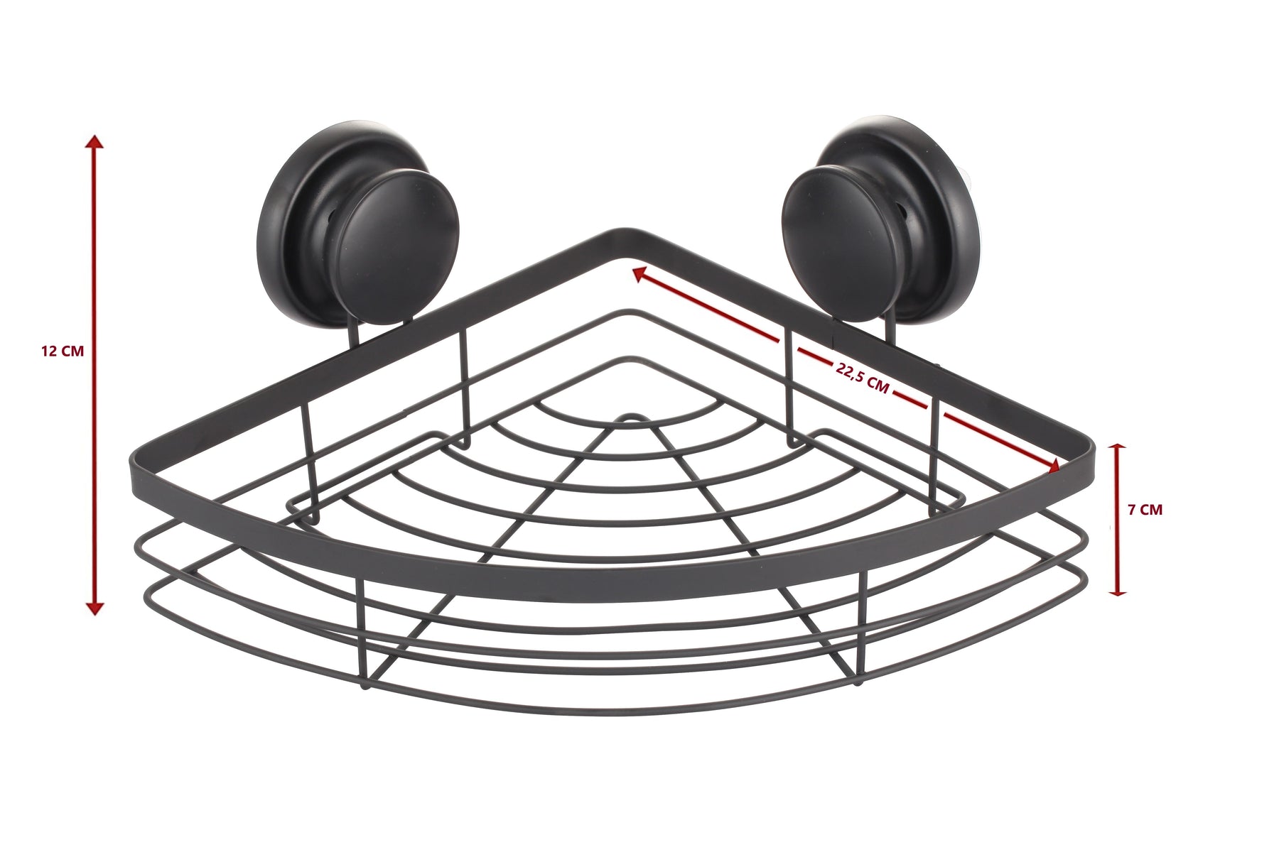 2 Pack Round Corner Shower Caddy Shelf with Suction Cup, 22.5x22.5x12 cm - SuperSaverAU - view 2