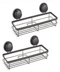 2 Pack Corner Shower Caddy Shelf Rack, 34x10x12 cm, No-Drilling, Rustproof - SuperSaverAU - view 1