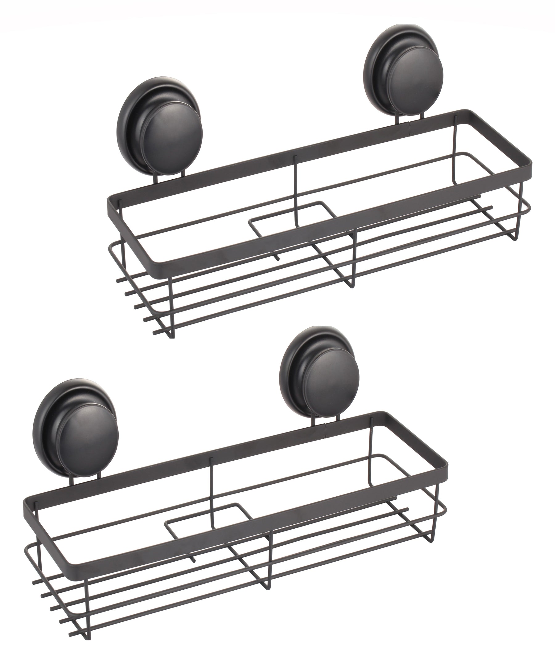 2 Pack Corner Shower Caddy Shelf Rack, 34x10x12 cm, No-Drilling, Rustproof - SuperSaverAU - view 1