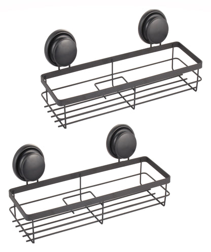 2 Pack Corner Shower Caddy Shelf Rack, 34x10x12 cm, No-Drilling, Rustproof