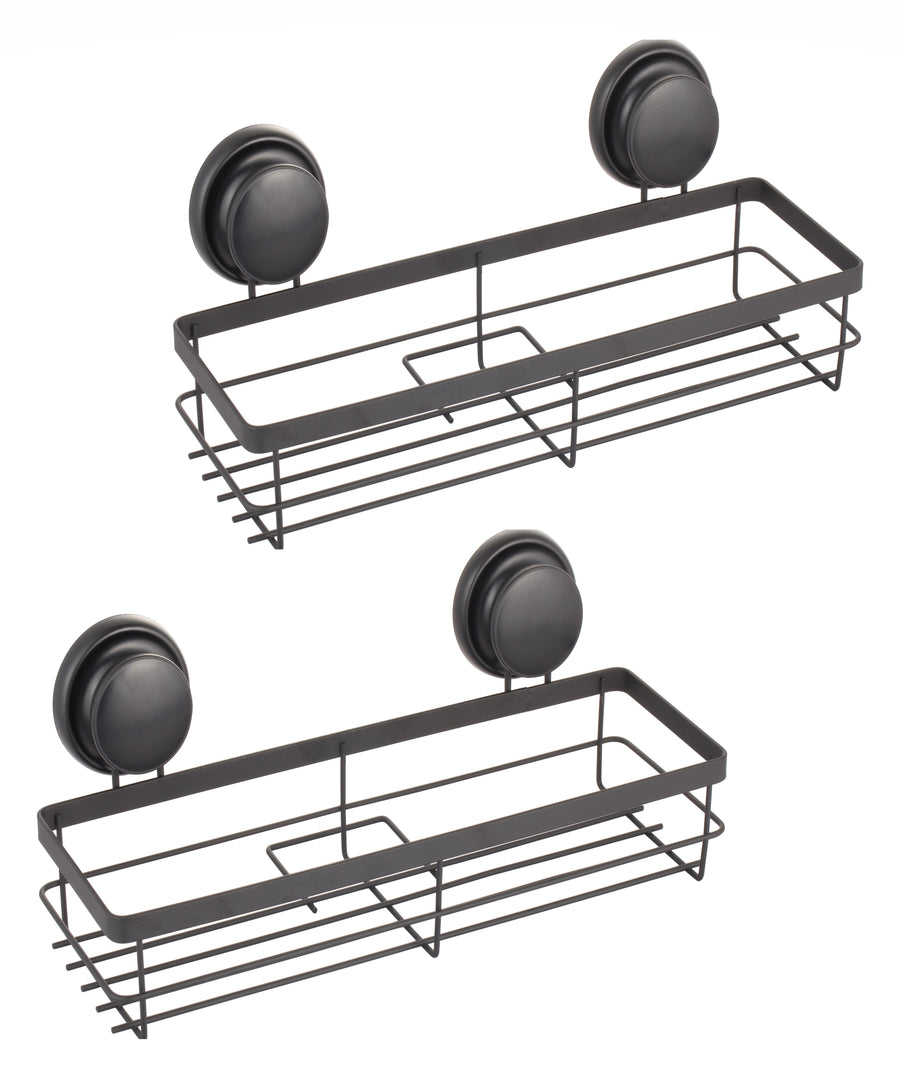 2 Pack Corner Shower Caddy Shelf Rack, 34x10x12 cm, No-Drilling, Rustproof - SuperSaverAU - view 1