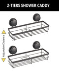 2 Pack Corner Shower Caddy Shelf Rack, 34x10x12 cm, No-Drilling, Rustproof - SuperSaverAU - view 3